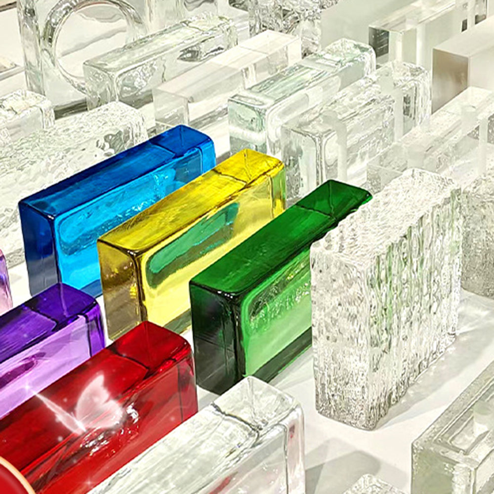 Briques de verre cristal colorées bloc de verre creux 